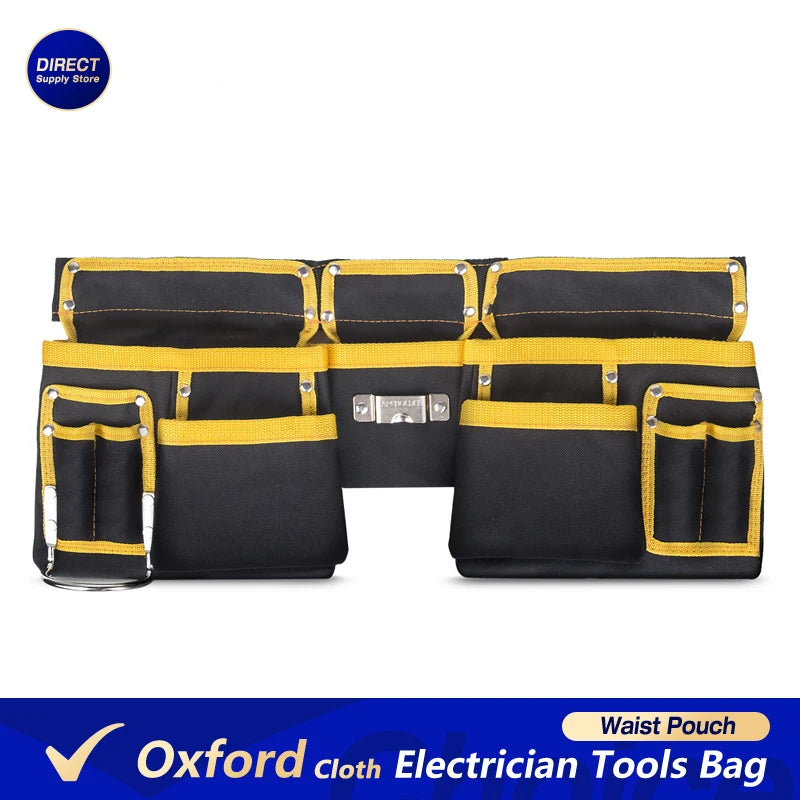 Sac à outils d'électricien multifonctionnel, support de rangement à la taille, ceinture en poudre, EvaluOxford Grill