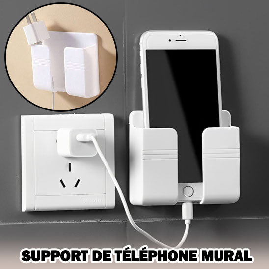 Support de téléphone portable mural, support multifonction, télécommande, boîte de rangement, chargeur, crochet, câble de charge, support S6, 4 pièces